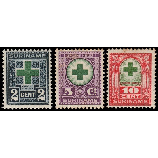 Surinam Suriname 121/23 1927 En beneficio de la Cruz Roja MH Surinam Suriname 121/23 1927 En beneficio de la Cruz Roja MH