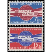 Antillas Holandesas 276/77 1958 50 aniv. de la radio local MNH