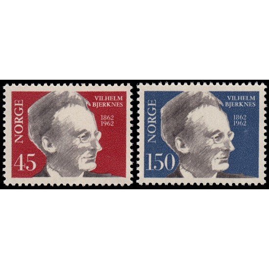 Noruega 423/24 1962 50 años del nacimiento del profesor Vilheim Bjerknes MNH Noruega 423/24 1962 50 años del nacimiento del profesor Vilheim Bjerknes MNH