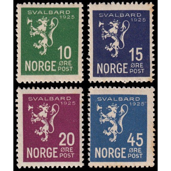 Noruega 108/11 1925 Integración de Spitzberg MNH Noruega 108/11 1925 Integración de Spitzberg MNH