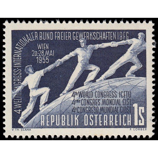Österreich Austria 851 1955 4º Congreso mundial de la Confederación internacional Österreich Austria 851 1955 4º Congreso mundial de la Confederación internacional