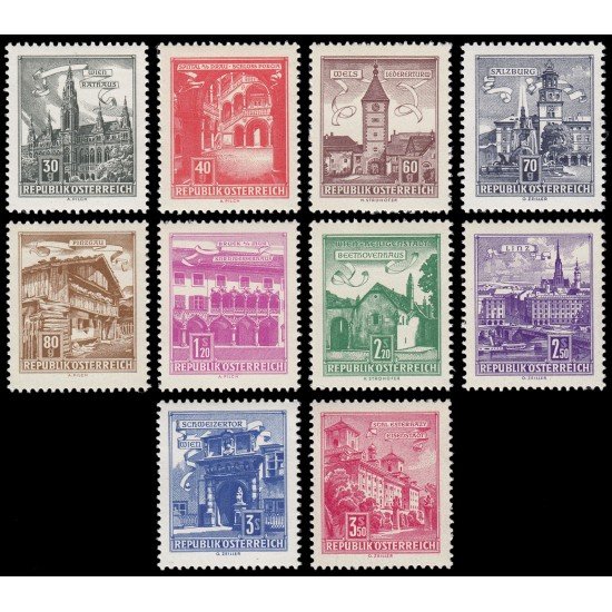 Österreich Austria 950B/59B 1962-70 Monumentos y edificios MNH Österreich Austria 950B/59B 1962-70 Monumentos y edificios MNH