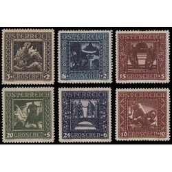 Österreich Austria 368/73 1926 En beneficio de la infancia Escenas de la leyenda de los Nibelungos MH