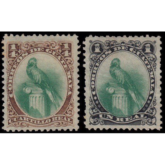 Guatemala 18/19 1879/81 Quetzal Emblema Nacional MH Guatemala 18/19 1879/81 Quetzal Emblema Nacional MH