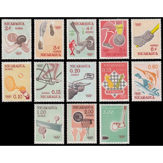 Nicaragua Aéreo 493/05 1964 Juegos olímpicos de Tokio MNH Nicaragua Aéreo 493/05 1964 Juegos olímpicos de Tokio MNH
