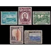 Perú 361/65 1938 Serie corriente Firma WATERLOW & SONS MNH