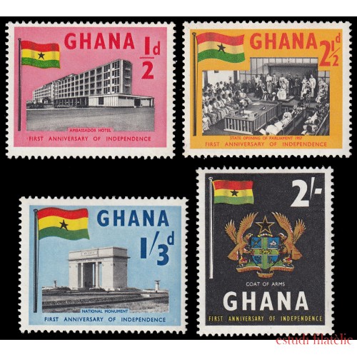 Ghana 17/20 1958 Primer aniv. de la Independencia MNH