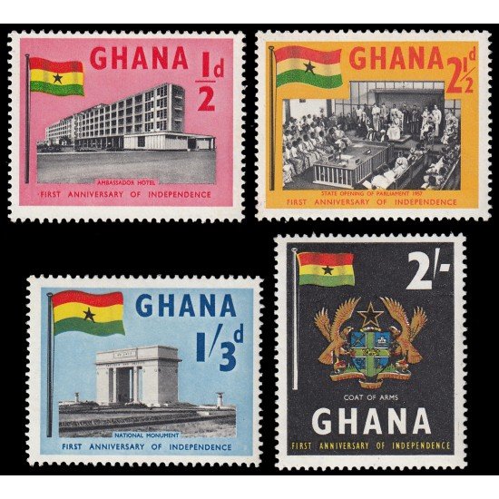 Ghana 17/20 1958 Primer aniv. de la Independencia MNH