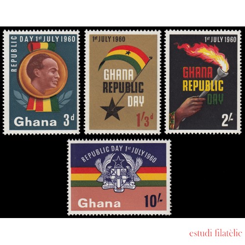 Ghana 71/74 1960 Proclamación de la República MNH