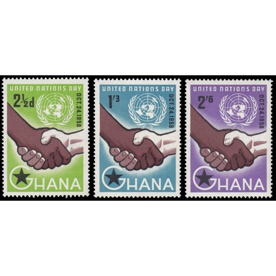 Ghana 29/31 1959 Día de las Naciones Unidas MNH Ghana 29/31 1959 Día de las Naciones Unidas MNH