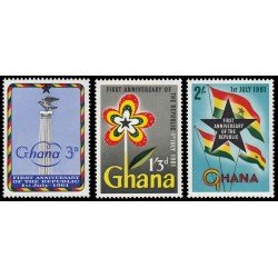 Ghana 93/95 1961 Primer aniv. de la República MNH Ghana 93/95 1961 Primer aniv. de la República MNH
