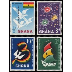 Ghana 64/67 1960 3 aniv. de la Independencia MNH Ghana 64/67 1960 3 aniv. de la Independencia MNH