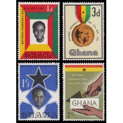 Ghana 116/19 1962 Día del fundador MNH Ghana 116/19 1962 Día del fundador MNH