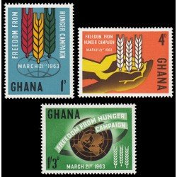 Ghana 124/26 1963 Campaña mundial contra el hambre MNH Ghana 124/26 1963 Campaña mundial contra el hambre MNH