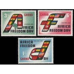 Ghana 68/70 1960 Día de la Libertad en África Bandera de las Naciones Unidas MNH Ghana 68/70 1960 Día de la Libertad en África Bandera de las Naciones Unidas MNH