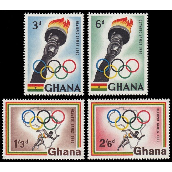 Ghana 75/78 1960 Juegos olímpicos de Roma MNH Ghana 75/78 1960 Juegos olímpicos de Roma MNH