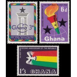 Ghana 113/15 1962 2º aniv. de la República MNH Ghana 113/15 1962 2º aniv. de la República MNH