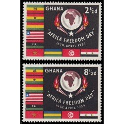 Ghana 39/40 1959 Día de la Libertad en África MNH Ghana 39/40 1959 Día de la Libertad en África MNH