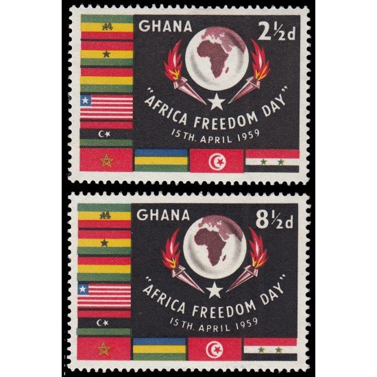 Ghana 39/40 1959 Día de la Libertad en África MNH Ghana 39/40 1959 Día de la Libertad en África MNH