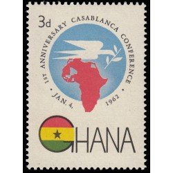 Ghana 103 1962 Aniversario de la conferencia de Casablanca MNH Ghana 103 1962 Aniversario de la conferencia de Casablanca MNH