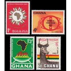 Ghana 127/30 1963 Día de la Libertad en África MNH Ghana 127/30 1963 Día de la Libertad en África MNH