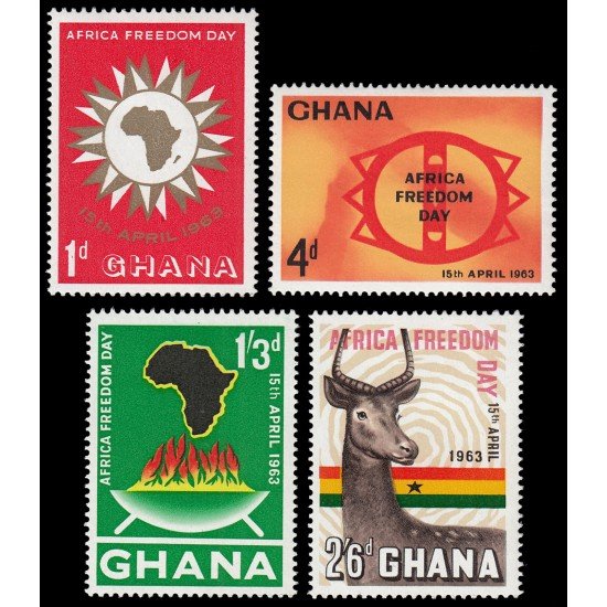 Ghana 127/30 1963 Día de la Libertad en África MNH