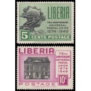 Liberia 306/07 1950 75 aniv. de la U.P.U. MNH