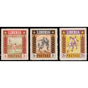 Liberia 325/27 1955 Serie deportiva MNH