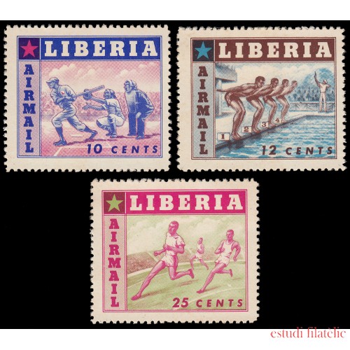 Liberia Aéreo 86/87 1955 Serie deportiva MNH