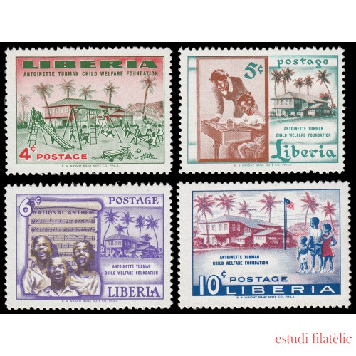 Liberia 342/45 1957 Orfelinato Antoinette Tubman MNH