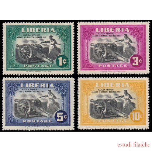 Liberia 279/82 1947 125 aniv. de la defensa de Monrovia Matilda Newport MNH