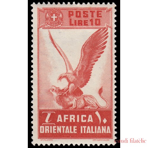 África Oriental Italiana 19 1938 Alegoría águila y león MH