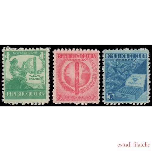 Cuba 257/59 1939 Propaganda para el tabaco en La Habana MNH