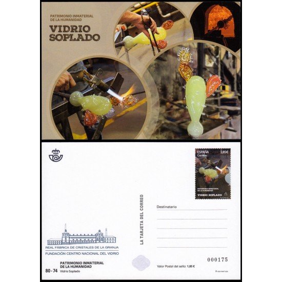 España Tarjetas del Correo y de Iniciativa Privada 196 2025 Patrimonio inmaterial de la humanidad Vidrio soplado España Tarjetas del Correo y de Iniciativa Privada 196 2025 Patrimonio inmaterial de la humanidad Vidrio soplado