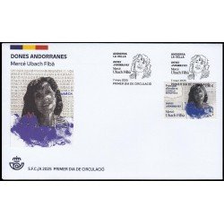 Andorra Española 570 2025 Dones andorranes Mercé Ubac Fibà Sobre Primer Día Andorra Española 570 2025 Dones andorranes Mercé Ubac Fibà Sobre Primer Día