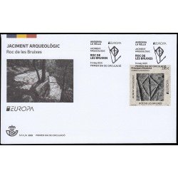 Andorra Española 572 2025 Jaciment arqueològic Roc de les bruixes SPD Sobre Primer Día Andorra Española 572 2025 Jaciment arqueològic Roc de les bruixes SPD Sobre Primer Día