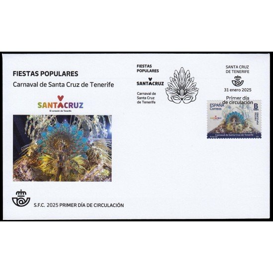 España Spain 5805 2025 Fiestas populares Carnaval de Santa Cruz de Tenerife SPD Sobre Primer Día Tarifa B España Spain 5805 2025 Fiestas populares Carnaval de Santa Cruz de Tenerife SPD Sobre Primer Día Tarifa B