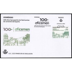 España Spain 5807 2025 Efemérides 100 años Oficemen SPD Sobre Primer Día España Spain 5807 2025 Efemérides 100 años Oficemen SPD Sobre Primer Día
