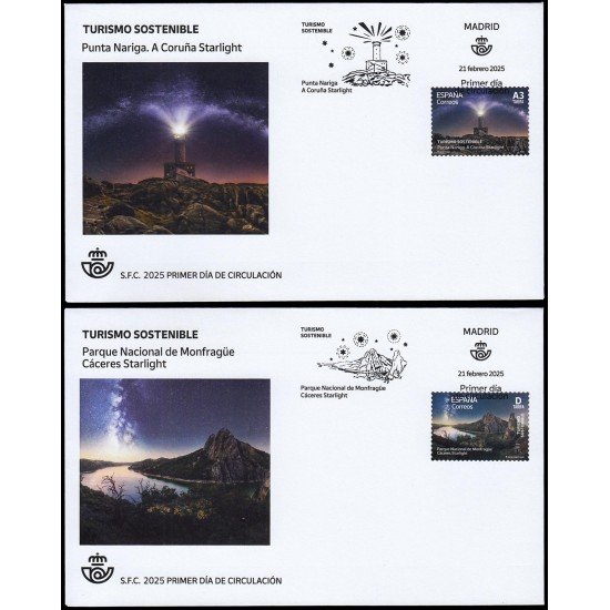 España Spain 5809/10 2025 Turismo sostenible Punta Nariga y Parque Nacional de Monfragüe SPD Sobre Primer Día Tarifa A3 y Tarifa D España Spain 5809/10 2025 Turismo sostenible Punta Nariga y Parque Nacional de Monfragüe SPD Sobre Primer Día Tarifa A3 y Tarifa D