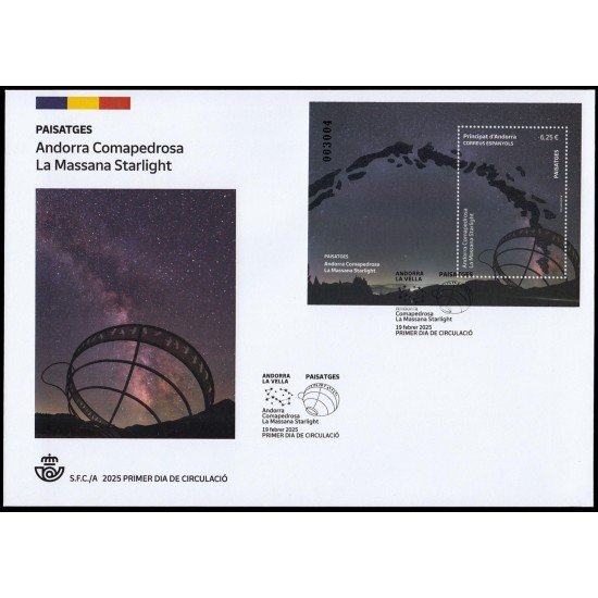 Andorra Española 568 2025 Paisatges Andorra Comapedrosa SPD Sobre Primer Día