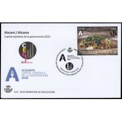 España Spain 5837 2025 Alicante Capital española de la gastronomía 2025 SPD Sobre Primer Día España Spain 5837 2025 Alicante Capital española de la gastronomía 2025 SPD Sobre Primer Día
