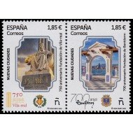 España Spain 5825/26 2025 Nuevas ciudades 750 años fundación de Vila-real y 700 años fundación de Benidorm MNH