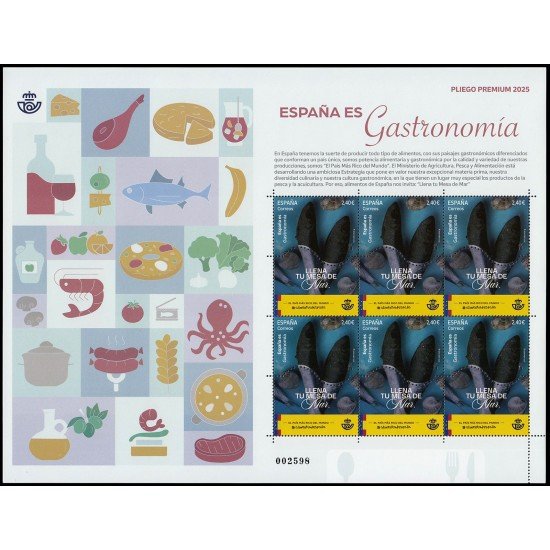 España Pliego Premium 168 2025 Gastronomía El país más rico del mundo Llena tu mesa de mar MNH España Pliego Premium 168 2025 Gastronomía El país más rico del mundo Llena tu mesa de mar MNH