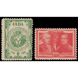 Cuba 285/86 1943 Gobernador Luis de las Casas Obispo Luis Ma. Peñalver MNH Cuba 285/86 1943 Gobernador Luis de las Casas Obispo Luis Ma. Peñalver MNH