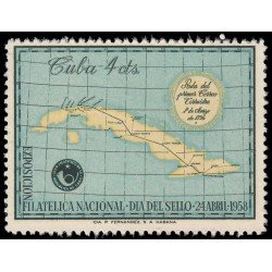 Cuba 478 1958 Exposición Filatélica Nacional Día del sello MNH