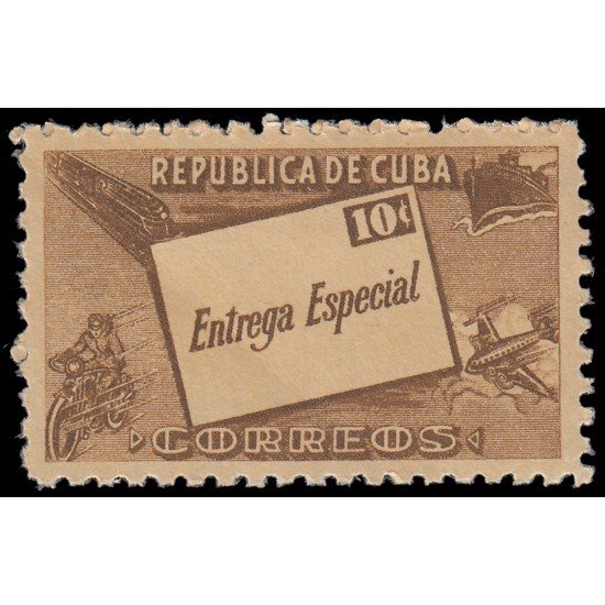 Cuba Urgentes 10 1945 Entrega espeacial Moto, avión, tren, barco MNH Cuba Urgentes 10 1945 Entrega espeacial Moto, avión, tren, barco MNH
