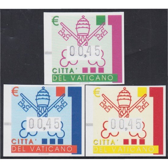 Vaticano Atms 15/17 2004 Escudos de la Santa Sede MNH Vaticano Atms 15/17 2004 Escudos de la Santa Sede MNH