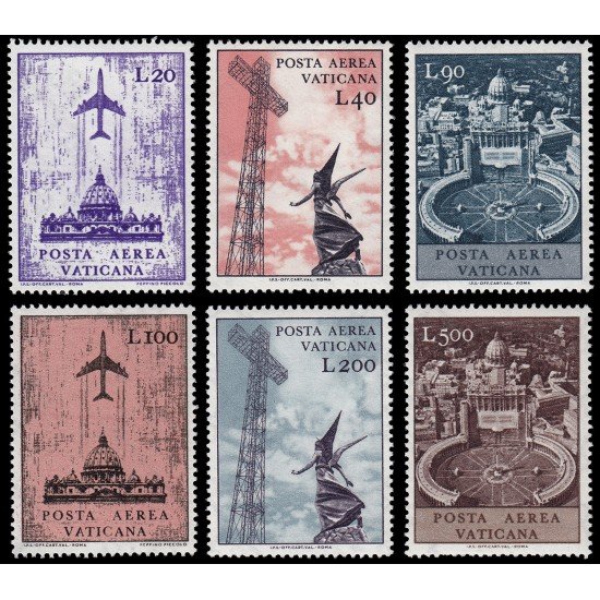 Vaticano Aéreo 47/52 1967 Avión MNH Vaticano Aéreo 47/52 1967 Avión MNH