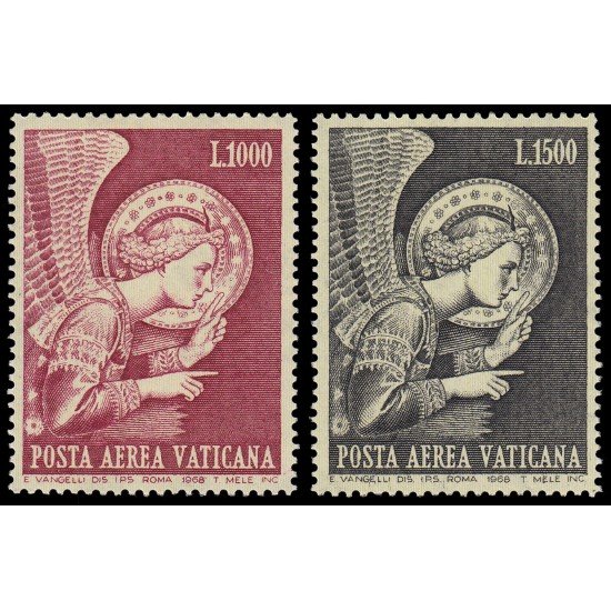 REL/S Vaticano Aéreo 53/54 1968 Angel MNH REL/S Vaticano Aéreo 53/54 1968 Angel MNH
