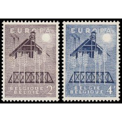 Bélgica 1025/26 1957 Europa Sin goma Bélgica 1025/26 1957 Europa Sin goma